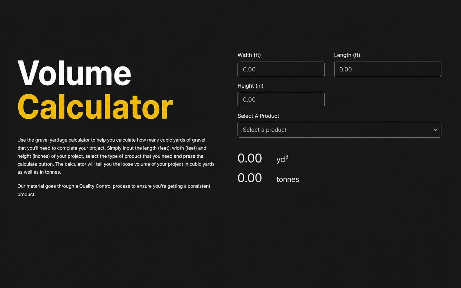 Volume Calulator Tool